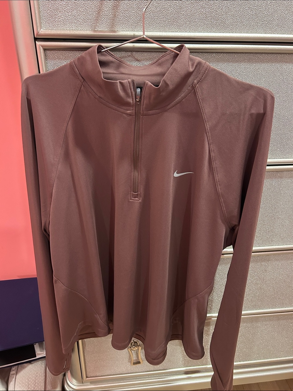 Nike Dri-Fit Mauve/Pink Quarter-Zip Training Pullover